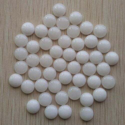 2018 fashion top quality natural stone white color round CAB CABOCHON 12mm beads for jewelry making wholesale 50pcs free
