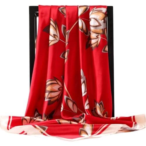 2021 Luxury Brand Dustproof Kerchief Summer Popular Silk Scarves Female Print Square Bandanna Fashion 90X90CM Sunscreen Shawl