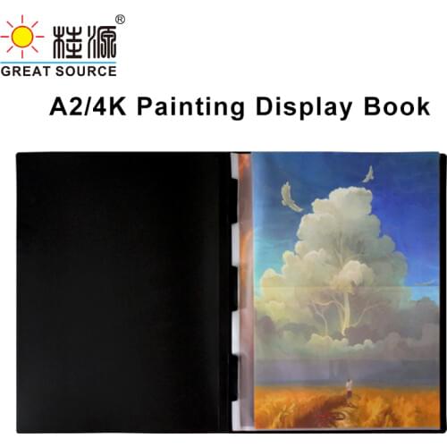 4K Display Book Drawing Presentation Book 10 Transparent Pockets Folder47.5*615mm(18.7"*24.2")(1PC)