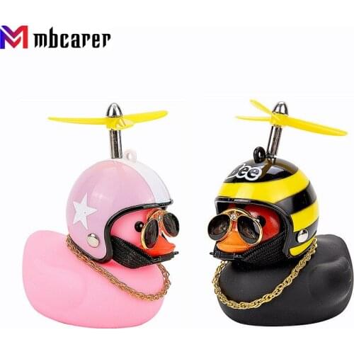 Car Duck Helmet Broken Wind Wave Small Yellow Duck Gift Cute Breaking Duck Car Ornament Bike Cycling Decoration Car Decoration