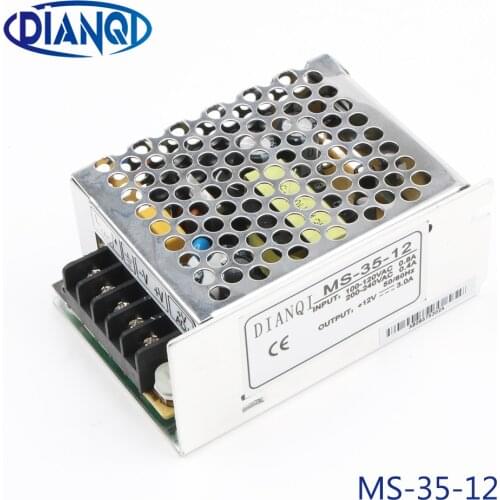 DIANQI power supply unit 35W 12V 3A power suply 35W 12V mini size din led ac dc converter ms-35-12