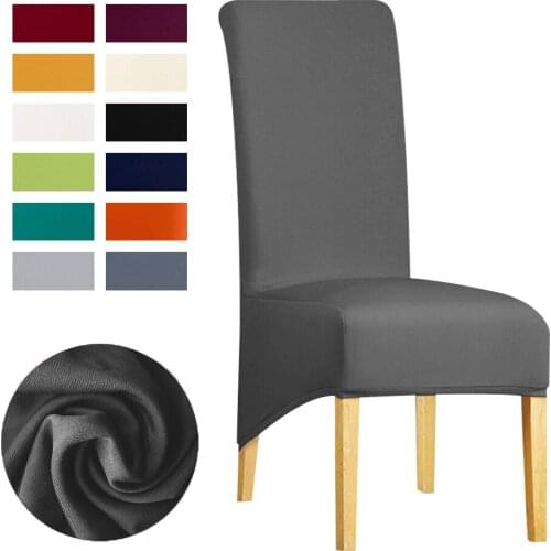 Stretch Chair Cover Style Seat Covers Elastic Chair Covers Long Back Europe Banquet Home Leorate 13 Solid Colors XL Size Modern