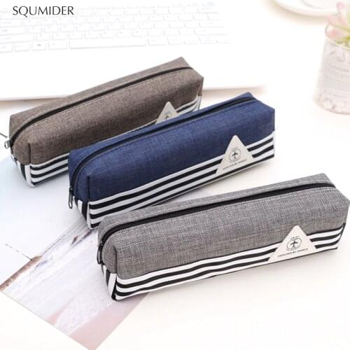 Creative Pencil Case Simple Design Style Zipper Pencil Bags Pen Holders School Supplies Stationery Pencil Box for Boys or Girls