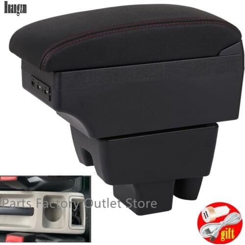 For skoda Fabia 1 Armrest box Center Storage box car accessories Interior double-layer with usb interface