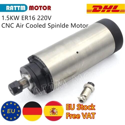『EU Fast Delivery』1.5KW 220V Air Cooling Spindle Motor ER16 400Hz 24000RPM 8A for CNC Milling Engraving Router Machine