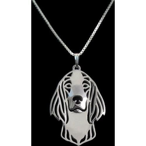 Irish Red and White Setter Pendant Necklace Dog Jewelry Women Best Friend Choker