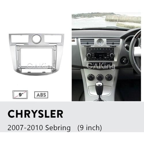9 inch Car Fascia Facia Plate Kit for Chrysler Sebring 2007-2010 Dash Mounting Trim Kits DVD Player Panel Frame Fascia Adaptor