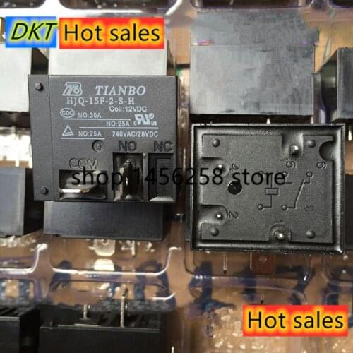 Kostenloser versand lot (5 teile/los) 100% Original Neue TIANBO HJQ-15F-2-S-H HJQ-15F-2-S-H-12V HJQ-15F-2-S-H-12VDC 4 PINS 30A 1