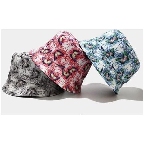Colorful Butterfly Bucket Hats Reversible Fisherman Hat For Women Men Street Hip Hop Bucket Cap Casual Printed Unisx Fishing Hat