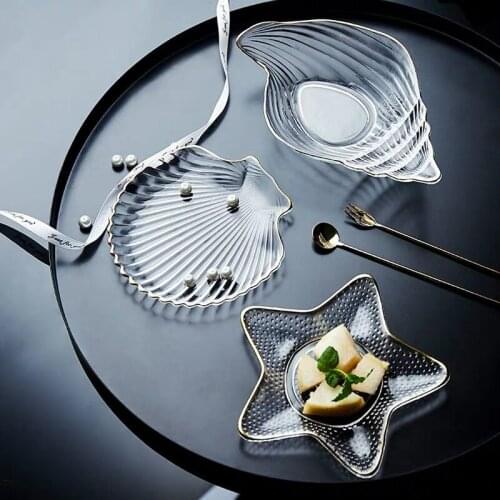 Small Glass Food Plate Rice Bowl Phnom Penh Nordic Ocean Dessert Fruit Plate Jewelry Storage Tray Starfish Dish Dinnerware