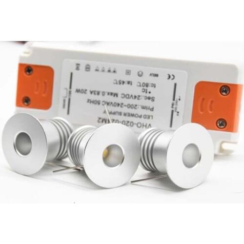 3W 12V 24V Small Spotlights + Ultra-thin Driver Adapter Cabinet Spot Home Display Window LED Focus Panel Light Mini Downlight