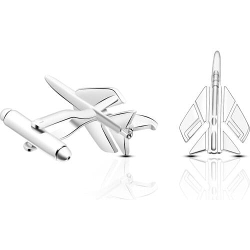 Hot Sale Copper Tie Clip Fashion Plane Styling Cuff links Mens Metal AirPlane Cufflinks For Mens Lepton Plane Design Cufflinks