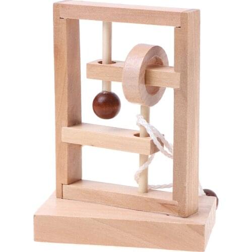 New Desk Novelty 3D Wooden Rope Loop Puzzle IQ Mind String Brain teaser Game for Adults Kids Gift Learning Education Puzzle Toy