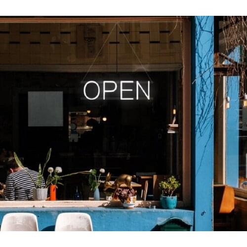 Custom Open Led Flex Transparent Acrylic Neon Sign Light Window Wall Hanging Decoration for Sale Shop Art Club Bar