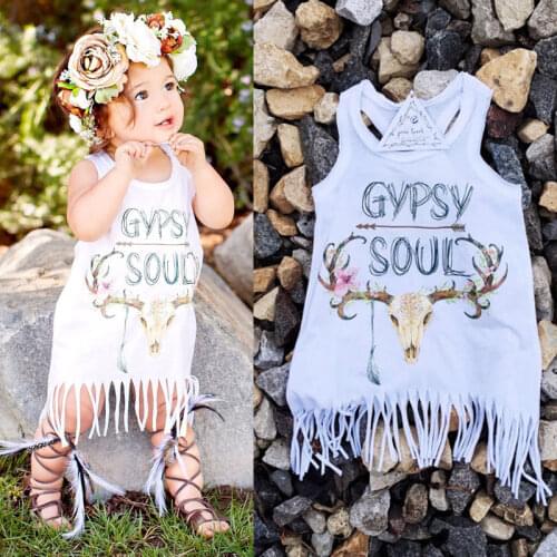 Pudcoco Girl Dress Newborn Baby Kid Girl Dress Sleeveless Party Dress Tassel Sundress Clothes 0-4Y