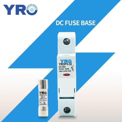DC 1P 1000V PV Solar Fuse Fusible 10x38MM gPV with LED Fuse Holder for Solar PV System Protection YROPV-32