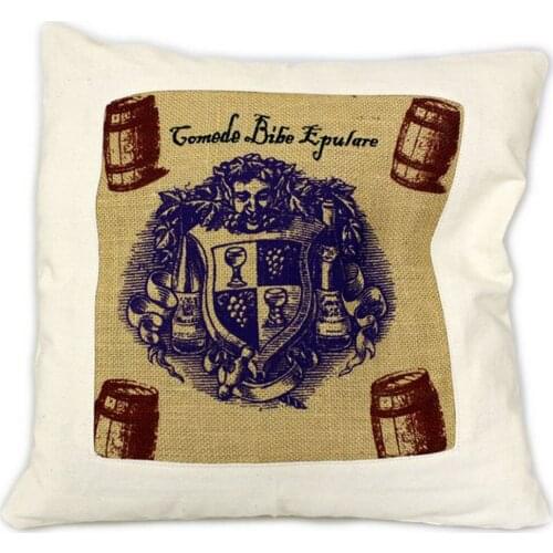 Pillows literary-pillow case in jute wash/Cotton pillow case and jute wash COMEDE BIBE EPULARE - Size 40x40cm