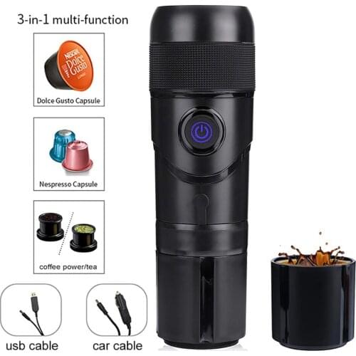 Portable Coffee Machine for Car DC12V Expresso Maker Nespresso Dolcegusto Capsule espresso machine Coffee Powder