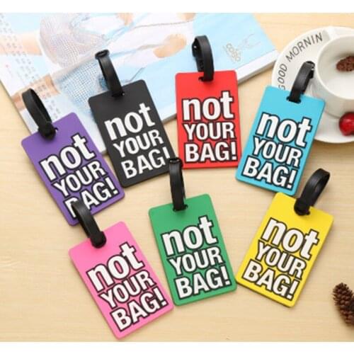 Portable Suitcase Silicon Cartoon Luggage Label Tags Bag Accessories Creative Letter Cute Travel Accessories Cartoon Style
