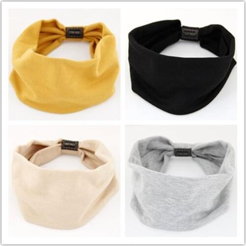 Big Wide Cotton Headband for Women Hair Accessories Fashion Solid Color Hairbands Korean Soft Head Band Girl Sport Turban