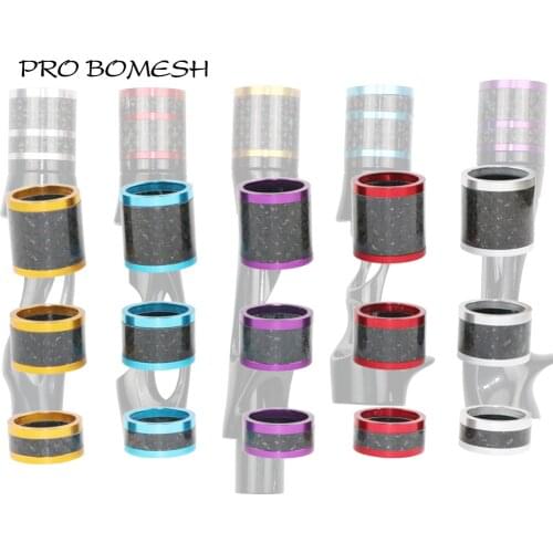PROBOMESH 2 set Aluminum + 4axis Cross Wrap Lock Nutt Fishing Reel Seat Decorative Trim Part DIY Fishing Rod Component Accessory