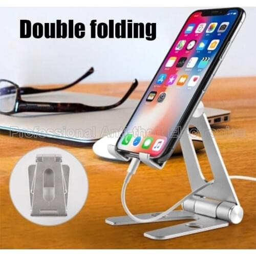 Adjustable Phone Holder aluminum metal foldable mobile phone tablet desk holder stand 10pcs/lot