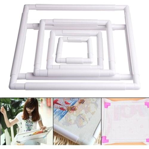 Handhold Square Shape Embroidery Plastic Frame Hoop Cross Stitch Craft DIY Tool Y102