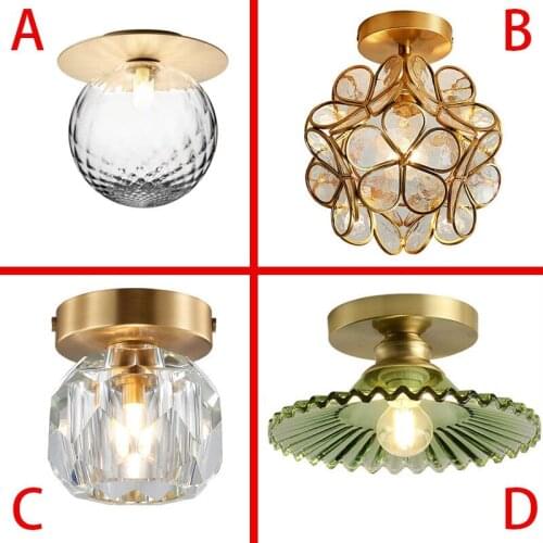 Northern corridor corridor corridor balcony ceiling modern simple brass ball porch lamp entrance hall lamps