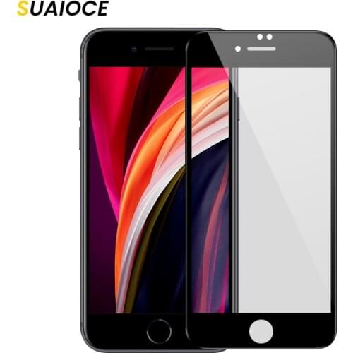 SUAIOCE 0.3mm Screen Protector Tempered Glass For iPhone SE 2 2020 Protective Glass For iPhone SE 2nd 7 8 Plus Full Cover Film