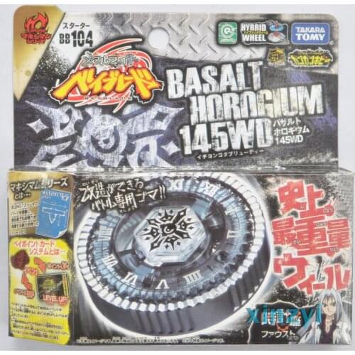 TAKARA TOMY Genuine Metal Fight Beyblade Burst BASALT HOROGIUM BB104 Metal Spinning Top Action Figure Boy Toys With Launcher