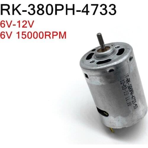 RK-380PH-4733 Micro high speed dc motor,6V-12V 6V 15000RPM screw shaft Ship model motor