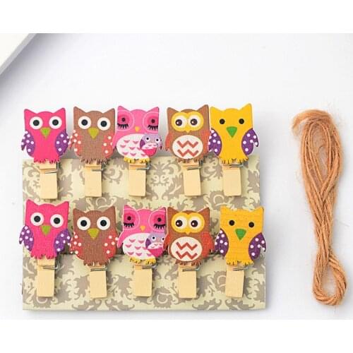 10 pcs/lot Creative Kawaii Wooden Photo Paper Clips Cute Diy Decoration Animal shape Clip School Office Supplies Gift Stationery