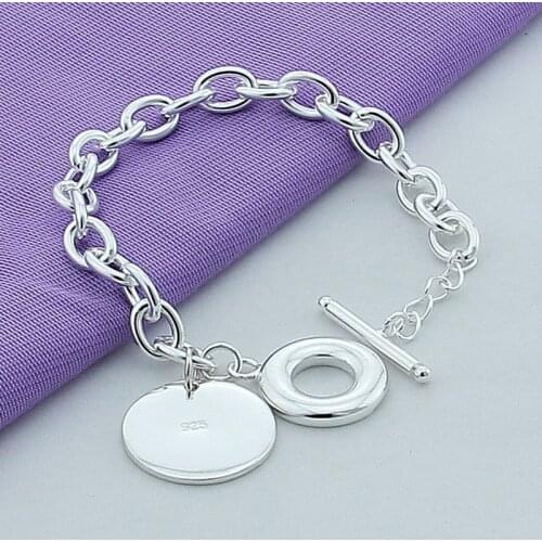 Luxury Brand 925 Silver Bracelet Sterling Silver 925 Jewelry Female Round Bracelet Top Quality for Male