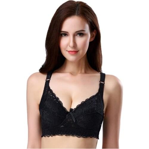 Sexy Push Up Bra Large Cup Large Size Lace Brassier Thin Adjustable Corset Gathered Bars For Women Sujetador Soutien Gorge