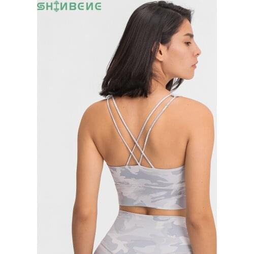 SHINBENE EVERYDAY Push Up Sport Bras Crop Top Women Naked Feel 4-Ways Stretchy Workout Leisure Gym Yoga Bras with Removable Pads
