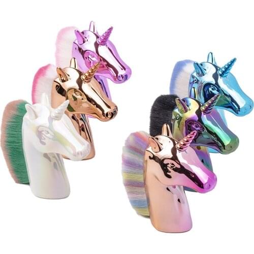 1PCS Unicorn Foundation Make Up Brushes Portable Base Brush Beauty Powder Face Blush Brush Soft Professional Makeup Tool