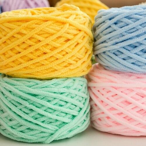 160g/104m Super Cheap Thick Yarn For Knitting Scarf Chunky Yarn Knitting Tape Yarn Merino Wool Yarn Solid Color 6 MM Thickness