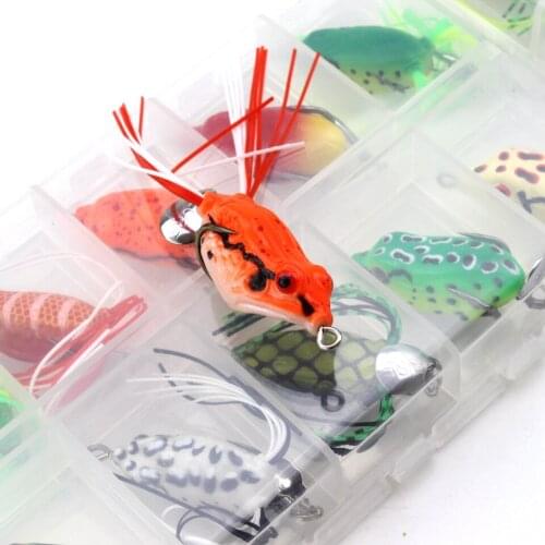 20pcs Multicolor Top Water Ray Frog Shape Minnow Crank Wobblers for Fly Fishing Soft Tube Bait Japan Plastic Topwater lure