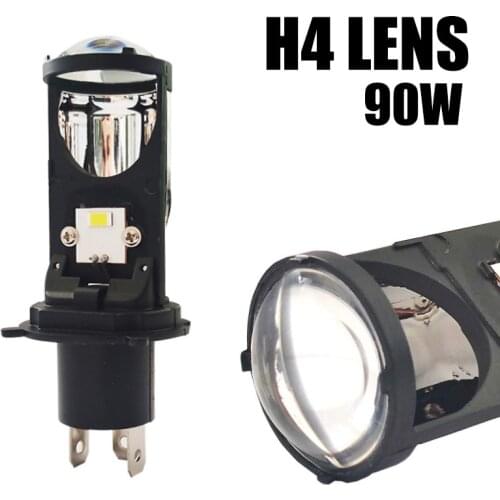 2021 90W Plug-in H4 Car Headlight LED Mini Projecto Automobles Super Spotlight Bulb 10000LM Hi/Low Beam Headlight Auto Fog Light