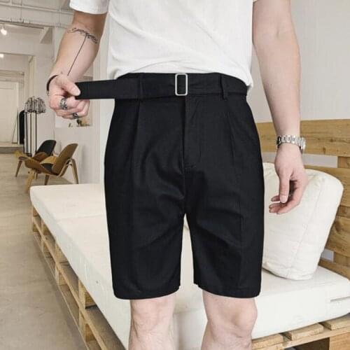 2021 New Men Casual Summer Business Shorts Breathable Cozy Solid Simple Hot Selling All-match Korean Fashion Chic Daily Shorts
