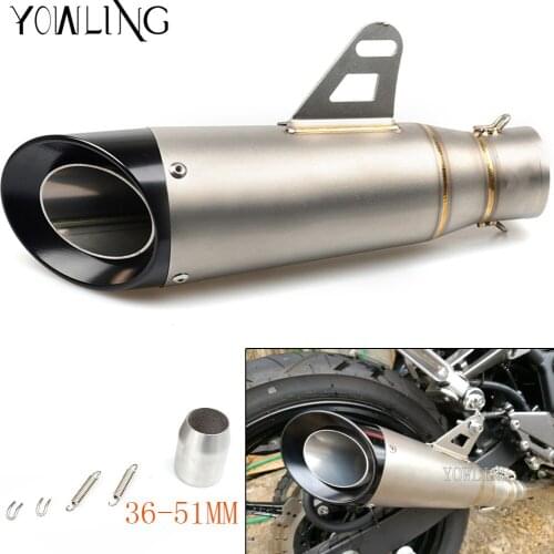 36-51mm universal motorcycle exhaust muffler for Z900 ER6N GSXR750R390 R3 BN600 NK650 ZG1000 CONCOURS VERSYS 1000