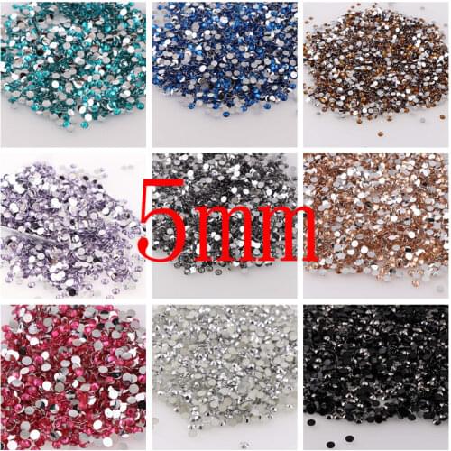 5mm 500pc 3D Nail Art Resin Flatback Rhinestones Non Hotfix Flatback Nail Rhinestoens For DIY Clothes Nails Jewelry Decorations
