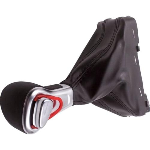 Automatic Gear Chrome Leather Shift Knob Shifter For Audi A3 A4 Q5 Q7 4G1713139