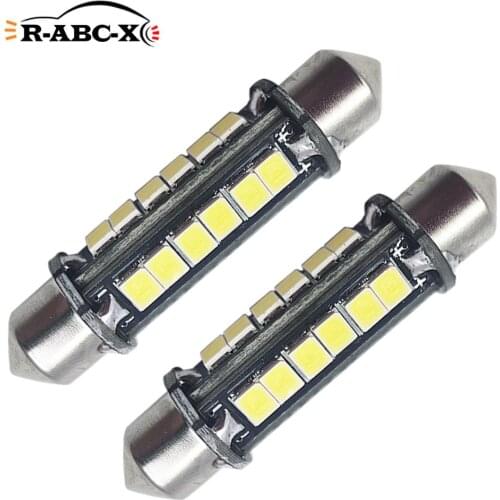 2 pcs 24 2835smd Festoon 44mm Car Led Clearance License Panel Lamp Auto Interior Reading Bulb Trunk Light 24V white 480lm
