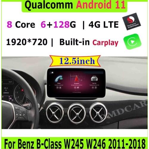 12.3" Android 10 Snapdragon 8Core 8+64G Car Multimedia Player GPS Stereo Radio Video for Mercedes Benz B Class B180 W245 W246