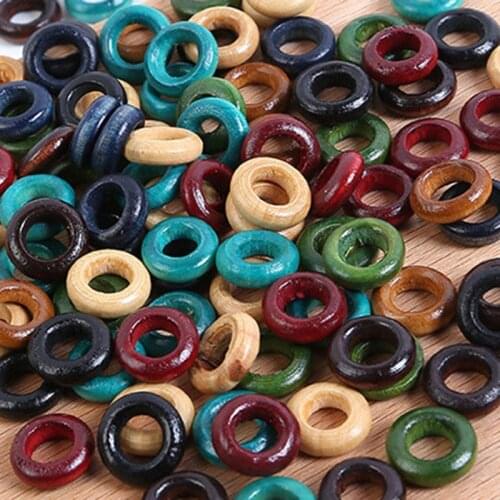 98pcs Large Hole Wooden Beads for Jewelry Making DIY Accessories Dreadlocks Decoration Bead of Loose Spacer Wood Bead Wholesale