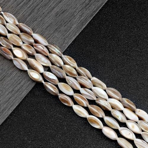 Natural Beef Tendon Shell Stone Wholesale 6*12MM Freshwater Shell Beads Loose Mother of Pearl Beads for DIY Jewelry Making 15"