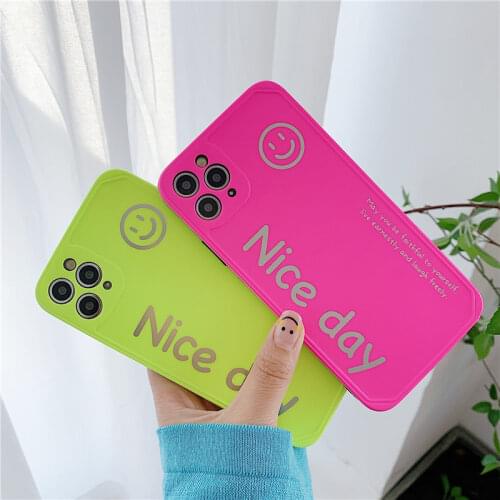 Neon Fluorescent Color Phone Cases for iphone 11 Pro Max 8 7 Plus SE 2020 Xr Xs Max X Full Protective Soft TPU Back Cover Etui