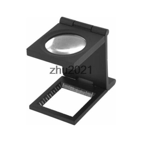 Black Metal Folding Magnifier Magnifying Glass Jewelry Loupe 5X