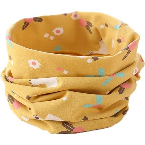 Childrens Scarf Boys Girls Neck Wear 0-12 Years Kid Cotton O Ring Baby Scarves Autumn Winter Warm Korean Dinosaur Printed